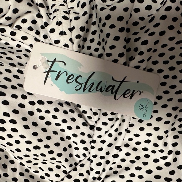*FRESHWATER* Plus White x Black Underwire Swim Top Size 3X NWT - Picture 6 of 9